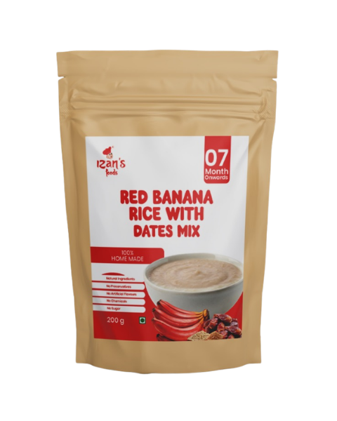 Red Banana Rice with Dates Mix
